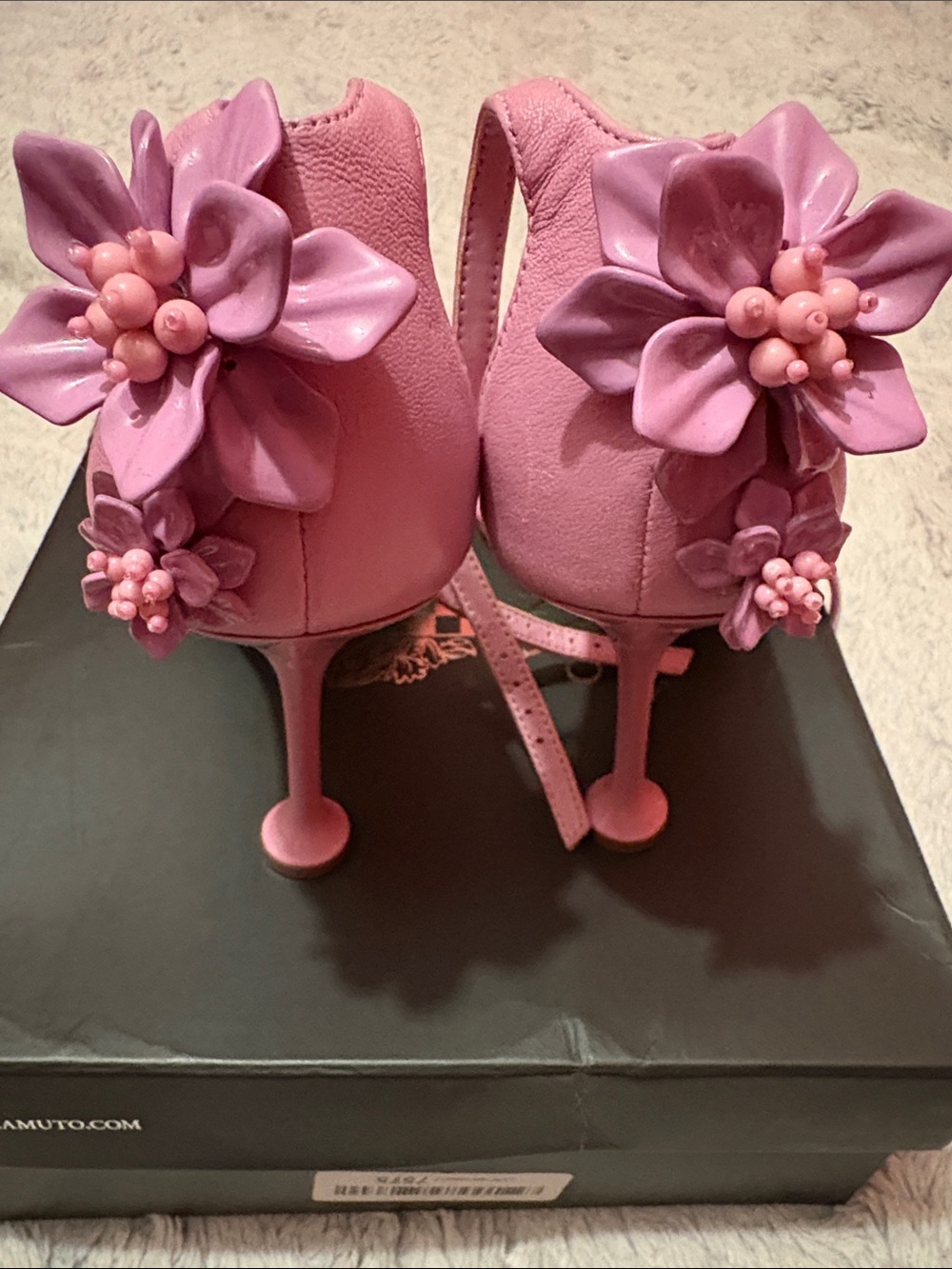 Vince Camuto Pink Open-Toe Ankle-Strap Heels - Picture 5 of 10